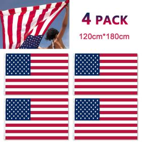 4X6FT 120*180cm USA US U.S. American Flag Polyester Stars Brass Grommet US Flag (Quantity: 4 pcs)